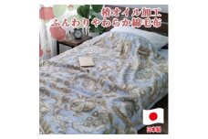 椿オイル加工 ふんわり綿毛布 シングルサイズ(140×200cm)ブルー CNM-300ーBL【1561024】