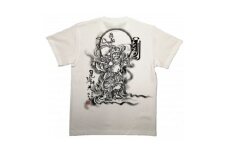 手描きTシャツ 仏画 毘沙門天 白 (半袖 Mサイズ)【1615037】