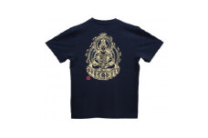 手描きTシャツ 仏画 大日如来 黒 (半袖 Sサイズ)【1615081】