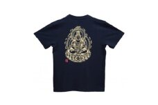 手描きTシャツ 仏画 大日如来 黒 (半袖 Lサイズ)【1615084】