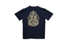 手描きTシャツ 仏画 大日如来 黒 (半袖 XLサイズ)【1615086】