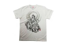 手描きTシャツ 仏画 普賢菩薩 白 (半袖 Sサイズ)【1615091】