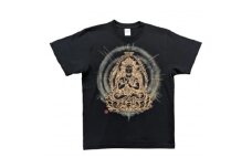 手描きTシャツ 仏画 大日如来 金剛界 黒 (半袖 Sサイズ)【1615117】