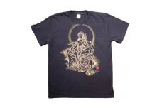 手描きTシャツ 仏画 普賢菩薩 黒 (半袖 Mサイズ)【1615121】