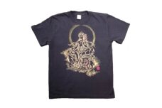 手描きTシャツ 仏画 普賢菩薩 黒 (半袖 Lサイズ)【1615122】