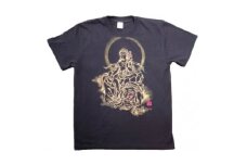 手描きTシャツ 仏画 普賢菩薩 黒 (半袖 XLサイズ)【1615124】