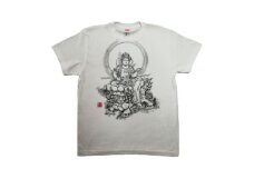 手描きTシャツ 仏画 文殊菩薩 白 (半袖 Mサイズ)【1615173】