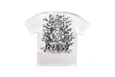手描きTシャツ 仏画 不動明王 白 綿生地 (半袖 Sサイズ)【1614971】