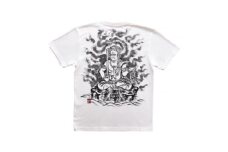 手描きTシャツ 仏画 不動明王 白 綿生地 (半袖 Lサイズ)【1614976】