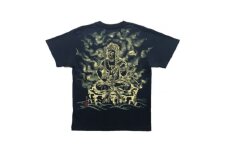 手描きTシャツ 仏画 不動明王 黒 (半袖 Sサイズ)【1614981】