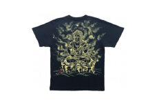 手描きTシャツ 仏画 不動明王 黒 (半袖 Lサイズ)【1614985】