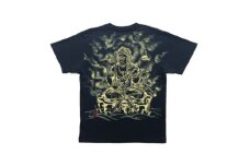 手描きTシャツ 仏画 不動明王 黒 (半袖 XLサイズ)【1614987】