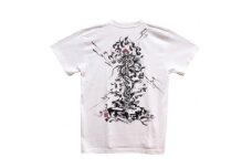 手描きTシャツ 仏画 倶利伽羅不動 白 (半袖 Sサイズ)【1614999】