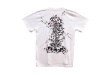手描きTシャツ 仏画 倶利伽羅不動 白 (半袖 Lサイズ)【1615004】