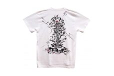 手描きTシャツ 仏画 倶利伽羅不動 白 (半袖 XLサイズ)【1615007】