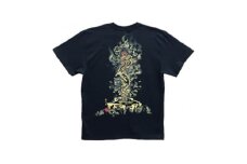 手描きTシャツ 仏画 倶利伽羅不動 黒 (半袖 Lサイズ)【1615015】