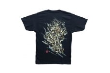 手描きTシャツ 仏画 大威徳明王 黒 (半袖 Sサイズ)【1615027】