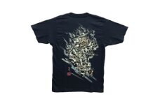手描きTシャツ 仏画 大威徳明王 黒 (半袖 Lサイズ)【1615031】