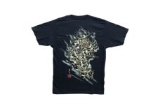 手描きTシャツ 仏画 大威徳明王 黒 (半袖 XLサイズ)【1615033】