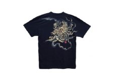 手描きTシャツ 日本画 龍神 黒 (半袖 Mサイズ)【1615187】