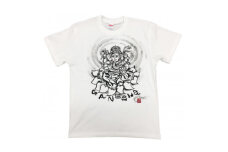 手描きTシャツ 仏画 ガネーシャ 白 (半袖 XLサイズ)【1615512】