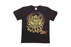 手描きTシャツ 仏画 ガネーシャ 黒 (半袖 Lサイズ)【1615518】