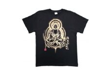 手描きTシャツ 仏画 阿弥陀如来 黒 (半袖 Sサイズ)【1615551】
