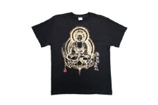 手描きTシャツ 仏画 阿弥陀如来 黒 (半袖 Lサイズ)【1615554】