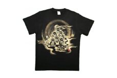 手描きTシャツ 仏画 六地蔵 黒 (半袖 Mサイズ)【1615572】
