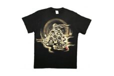 手描きTシャツ 仏画 六地蔵 黒 (半袖 XLサイズ)【1615582】