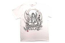 手描きTシャツ 仏画 弁財天 白 (半袖 Sサイズ)【1615612】