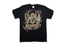 手描きTシャツ 仏画 弁財天 黒 (半袖 Sサイズ)【1615635】