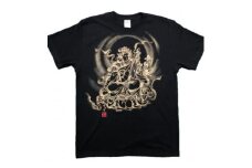 手描きTシャツ 仏画 弁財天 黒 (半袖 Mサイズ)【1615640】