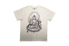 手描きTシャツ 仏画 薬師如来 白 (半袖 Mサイズ)【1615654】