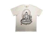 手描きTシャツ 仏画 薬師如来 白 (半袖 Lサイズ)【1615659】