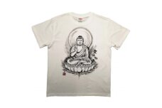 手描きTシャツ 仏画 薬師如来 白 (半袖 XLサイズ)【1615662】
