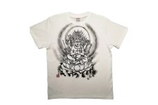 手描きTシャツ 仏画 馬頭観音 白 (半袖 Lサイズ)【1615698】