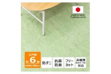 防ダニ カーペット 6畳 日本製 抗菌防臭 ノースポール 江戸間 261×352cm グリーン【1639061】