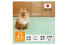 カーペット 日本製 抗菌防臭 犬 猫 ビオラ 261×261cm 江戸間 4.5畳 グリーン【1640012】