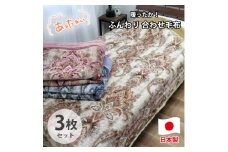 ＜シングル3枚組＞暖かふんわりアクリルマイヤー2枚合わせ毛布  M-5701-3P【1423748】