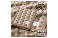 やさしいあたたかさ  ウール毛布(毛羽部分)＜シングルサイズ＞(色:ベージュ)【1647029】