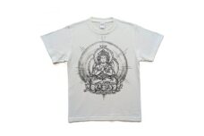 手描きTシャツ 仏画 大日如来 金剛界 白 (半袖 Sサイズ)【1655694】