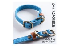 首輪 本革 イタリアンレザー ブルー 小型犬用 (19-25センチ)ペット用品＜dc-01ss＞【1661919】
