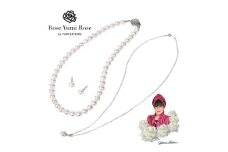 ＜RoseYumiRose＞8mmパール3点セット(ネックレス/ペンダント/ピアス)ホワイト【1663320】