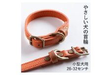 首輪 本革 イタリアンレザー オレンジ 小型犬用 (26-32センチ)ペット用品＜dc-01ss＞【1663106】