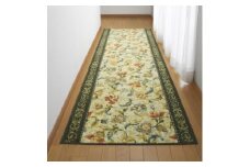 日本製 廊下カーペット 80cm×340cm ＜オリエンタル更紗＞滑り止め加工(グリーン)【1663949】