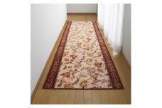 日本製 廊下カーペット 80cm×700cm ＜オリエンタル更紗＞ 滑り止め加工 (エンジ)【1663985】