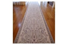 日本製 廊下カーペット 80cm×700cm ＜モダンオーナメント＞ 滑り止め ホワイトラベンダー【1664220】