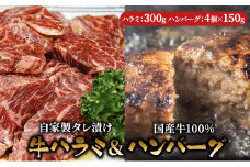 ハラミたれ漬け　300g＋【牛壱】国産ハンバーグ4個