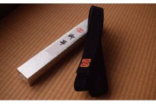”ダブルS”国際試合仕様国産黒帯　個人ネーム1文字付（裏抜けあり）